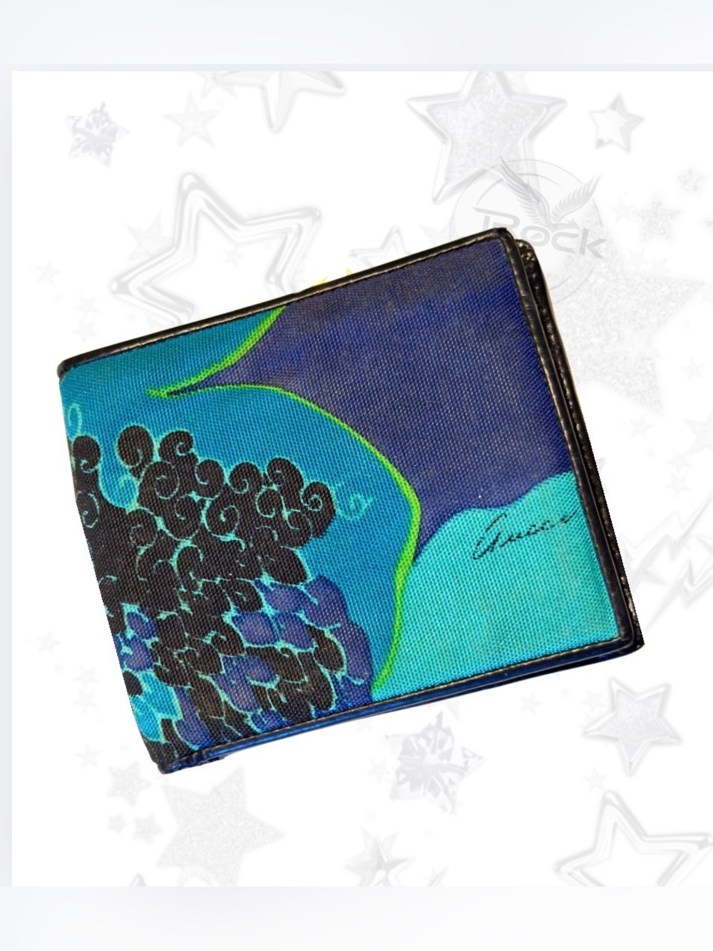 Gucci Blue Teal Floral Bi-Fold Wallet. Gorgeous and RARE vintage - Picture 10 of 10